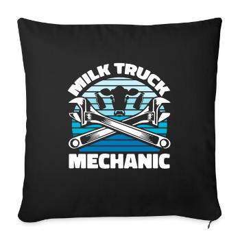 Mécanicien de lait de vache Camion de lait - Housse de coussin décorative 45 x 45 cm - noir - Devant