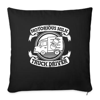 Cow Milk Driver Milk Truck - Sofa pillowcase 17,3'' x 17,3'' (45 x 45 cm) - black - Front