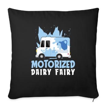 Lait de vache Panier de lait de fée - Housse de coussin décorative 45 x 45 cm - noir - Devant