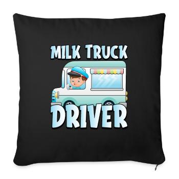 Lait de vache Mignon chariot à lait - Housse de coussin décorative 45 x 45 cm - noir - Devant
