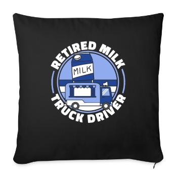 Wagon de lait de vache à la retraite - Housse de coussin décorative 45 x 45 cm - noir - Devant
