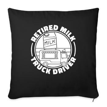 Wagon de lait de vache à la retraite - Housse de coussin décorative 45 x 45 cm - noir - Devant