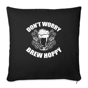Bière artisanale Bière artisanale Houblon de bière artisanale - Housse de coussin décorative 45 x 45 cm - noir - Devant