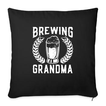 Bière artisanale Bière artisanale Mamie - Housse de coussin décorative 45 x 45 cm - noir - Devant