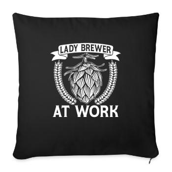 Bière artisanale Bière artisanale Houblon de bière artisanale - Housse de coussin décorative 45 x 45 cm - noir - Devant