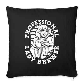 Craft Beer Bier Craftbier Dame - Sofa pillowcase 17,3'' x 17,3'' (45 x 45 cm) - black - Front