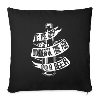 Bière artisanale Bière artisanale Bière de Noël - Housse de coussin décorative 45 x 45 cm - noir - Devant