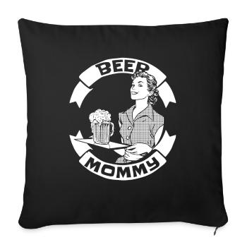 Bière artisanale Bière artisanale Noix de bière - Housse de coussin décorative 45 x 45 cm - noir - Devant