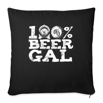 Bière artisanale Bière artisanale Baril de bière artisanale - Housse de coussin décorative 45 x 45 cm - noir - Devant