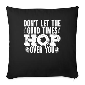 Bière artisanale Bière artisanale Houblon de bière artisanale - Housse de coussin décorative 45 x 45 cm - noir - Devant