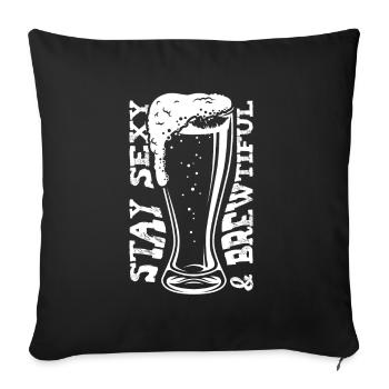Bière artisanale Bière artisanale Bière drôle - Housse de coussin décorative 45 x 45 cm - noir - Devant