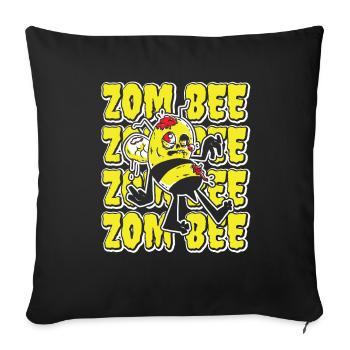 Abeille zombie d’Halloween - Housse de coussin décorative 45 x 45 cm - noir - Devant