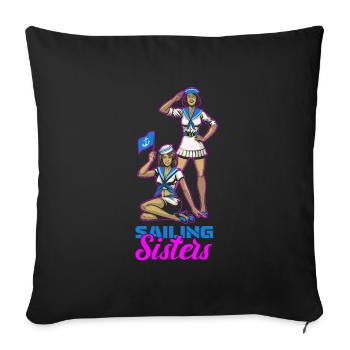 Sailing Sailor Sailboat Cool - Sofa pillowcase 17,3'' x 17,3'' (45 x 45 cm) - black - Front