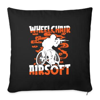 Airsoft Fauteuil roulant - Housse de coussin décorative 45 x 45 cm - noir - Devant