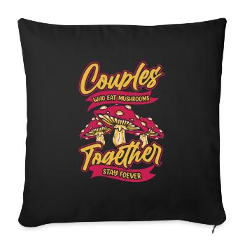 Mushroom pickers Mushrooms Couple - Sofa pillowcase 17,3'' x 17,3'' (45 x 45 cm) - black - Front