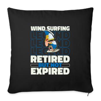 Wing Surf Wing Foil Retired - Sofa pillowcase 17,3'' x 17,3'' (45 x 45 cm) - black - Front