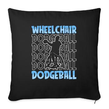 Fauteuil roulant de ballon chasseur - Housse de coussin décorative 45 x 45 cm - noir - Devant