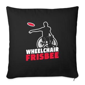 Frisbee Fauteuil roulant - Housse de coussin décorative 45 x 45 cm - noir - Devant