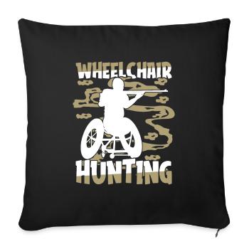 Hunting Hunter Hunting Wheelchair Hunting - Sofa pillowcase 17,3'' x 17,3'' (45 x 45 cm) - black - Front