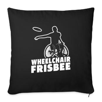 Frisbee Fauteuil roulant - Housse de coussin décorative 45 x 45 cm - noir - Devant