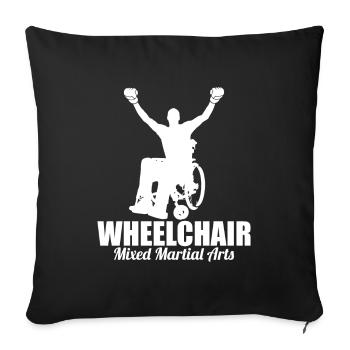 Fauteuil roulant d’arts martiaux mixtes - Housse de coussin décorative 45 x 45 cm - noir - Devant