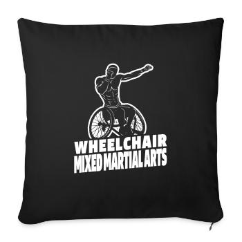 Fauteuil roulant d’arts martiaux mixtes - Housse de coussin décorative 45 x 45 cm - noir - Devant