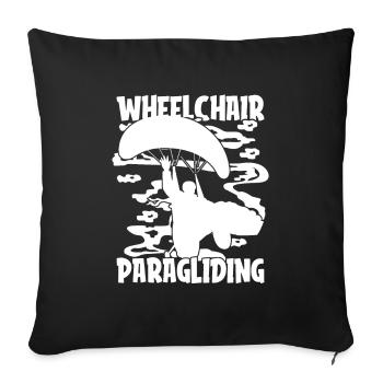 Paragleiter Paragleiten Rollstuhl - Sofakissenbezug 45 x 45 cm - Schwarz - Vorne