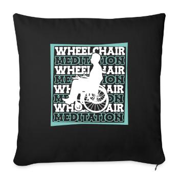 Meditation Meditation Wheelchair - Sofa pillowcase 17,3'' x 17,3'' (45 x 45 cm) - black - Front
