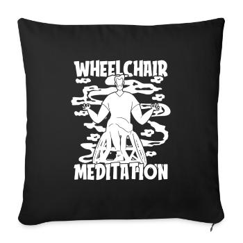 Meditation Meditation Wheelchair - Sofa pillowcase 17,3'' x 17,3'' (45 x 45 cm) - black - Front