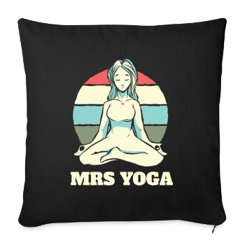 Fille de yoga - Housse de coussin décorative 45 x 45 cm - noir - Devant