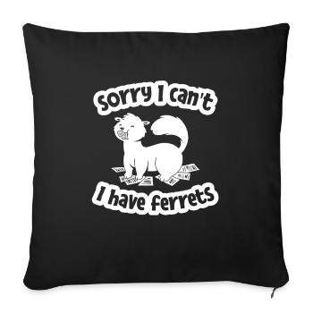Ferret polecat - Sofa pillowcase 17,3'' x 17,3'' (45 x 45 cm) - black - Front