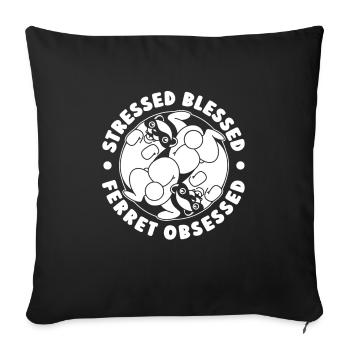 Ferret Iltis Funny - Sofa pillowcase 17,3'' x 17,3'' (45 x 45 cm) - black - Front