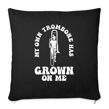 fanfare, trombone, fanfare, trombone - Housse de coussin décorative 45 x 45 cm - noir - Devant