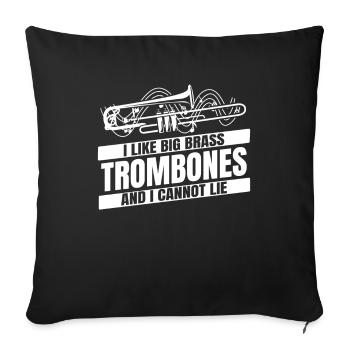 fanfare, trombone, fanfare, trombone - Housse de coussin décorative 45 x 45 cm - noir - Devant