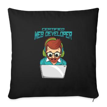 Web Developer Web Developer Certified - Sofa pillowcase 17,3'' x 17,3'' (45 x 45 cm) - black - Front