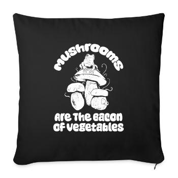 Mushroom pickers Mushrooms Funny mushroom dwarf - Sofa pillowcase 17,3'' x 17,3'' (45 x 45 cm) - black - Front