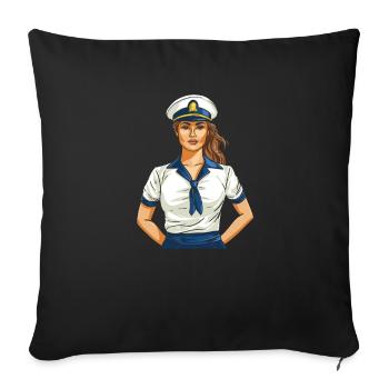 Sailing Sailors Sailboat Sailboat Women - Sofa pillowcase 17,3'' x 17,3'' (45 x 45 cm) - black - Front