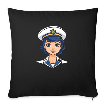 Voilier Voilier Voilier Femmes - Housse de coussin décorative 45 x 45 cm - noir - Devant