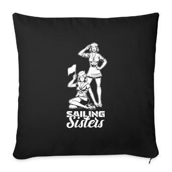 Sailing Sailor Sailboat - Sofa pillowcase 17,3'' x 17,3'' (45 x 45 cm) - black - Front