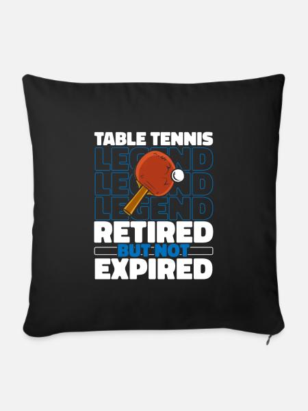 Tischtennis Pingpong Im Ruhestand - Sofakissenbezug 45 x 45 cm - Schwarz