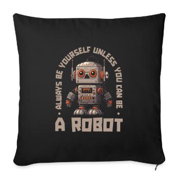 Robotique Ai Robot Drôle - Housse de coussin décorative 45 x 45 cm - noir - Devant