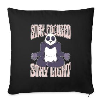 Yoga Cute Panda Doing Yoga - Sofa pillowcase 17,3'' x 17,3'' (45 x 45 cm) - black - Front