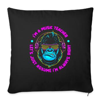 Music Teacher Music Teacher Cool - Sofa pillowcase 17,3'' x 17,3'' (45 x 45 cm) - black - Front
