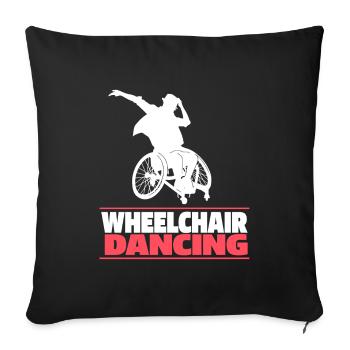 Danseur dansant en fauteuil roulant - Housse de coussin décorative 45 x 45 cm - noir - Devant
