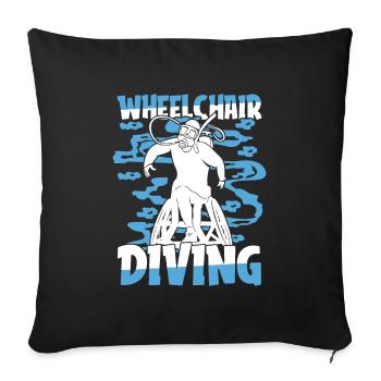 Diving Diver - Sofa pillowcase 17,3'' x 17,3'' (45 x 45 cm) - black - Front