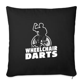 Dart Dartspieler Rollstuhl - Sofakissenbezug 45 x 45 cm - Schwarz - Vorne