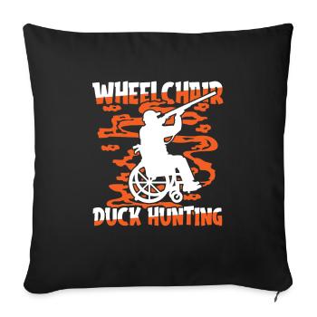 Chasse au canard Fauteuil roulant de chasse au canard - Housse de coussin décorative 45 x 45 cm - noir - Devant