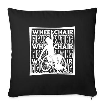 Figure skating figure skater wheelchair - Sofa pillowcase 17,3'' x 17,3'' (45 x 45 cm) - black - Front