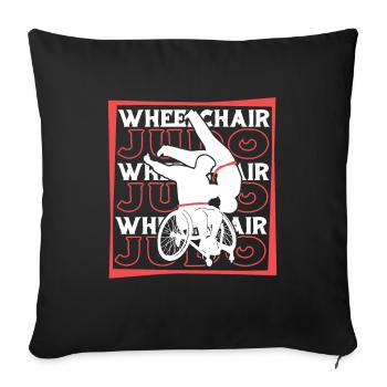 Judoka Wheelchair - Sofa pillowcase 17,3'' x 17,3'' (45 x 45 cm) - black - Front