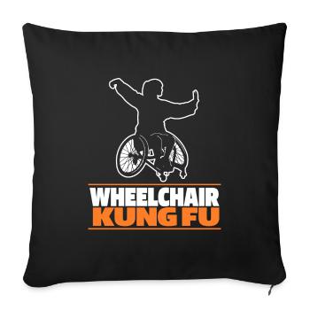 Kung Fu Wheelchair - Sofa pillowcase 17,3'' x 17,3'' (45 x 45 cm) - black - Front